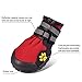 Waterproof Pet Boots for Medium to Large Dogs Labrador Husky Shoes 4 Pcs (Red, Size 8)