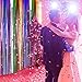 Sumind 4 Pack Foil Curtains Metallic Fringe Curtains Shimmer Curtain for Birthday Wedding Party Christmas Decorations (Rainbow)