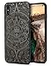 Compatible for Cool iPhone XS Max Case, Real Wooden Engraving Totem Design Case with Hybrid Rubber Slim Shock Absorption Protective Bumper Case for iPhone XS Max