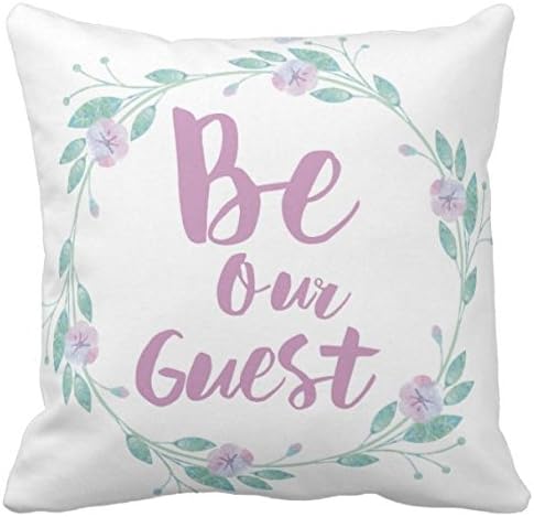 Kissenday 18X18 Inch Be Our Guest Welcome Quote Welcomed Saying Cotton Polyester Decorative Home Decor Sofa Couch Desk Chair Bedroom Car Christmas Housewarming Birthday Gift Square Throw Pillow Case