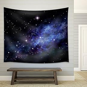 Imaginary Background of deep Space and Star Field - Fabric Wall Tapestry Home Decor - 51x60 inches