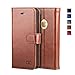 OCASE iPhone 5 Case iPhone 5S Case [Kickstand] [Card Slot] Leather Wallet Flip Case for iPhone 5 / 5S / SE Devices - Brown