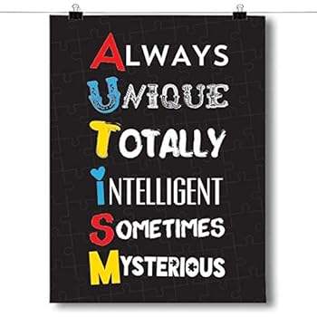 Inspired Posters - A.U.T.I.S.M. - Autism Awareness Decorative Wall Art Poster - Modern Home Decor - Motivational Posters - UV Print 8 x 10 Poster