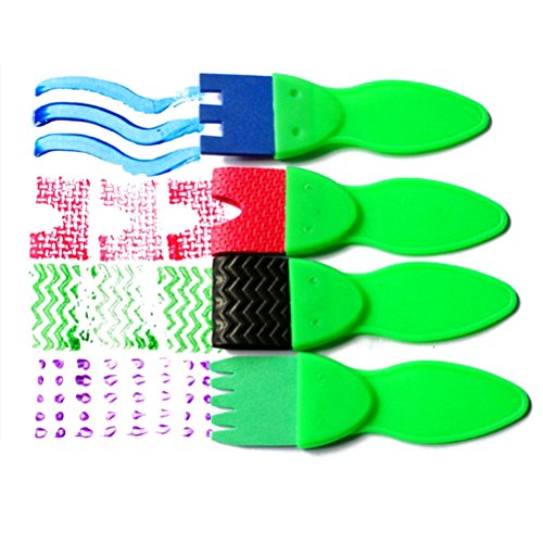 Kids Art & Craft 47 Pieces Sponge Painting Brushes Kids Painting Kits Early DIY Learning include Foam Brushes,Art Craftssponge brush, flower pattern brush, Brush set and 26 English letters - Thumbnail 3