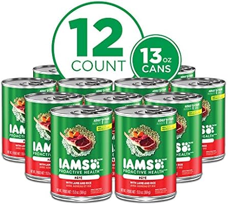 iams proactive health adult with lamb & rice pate canned dog food