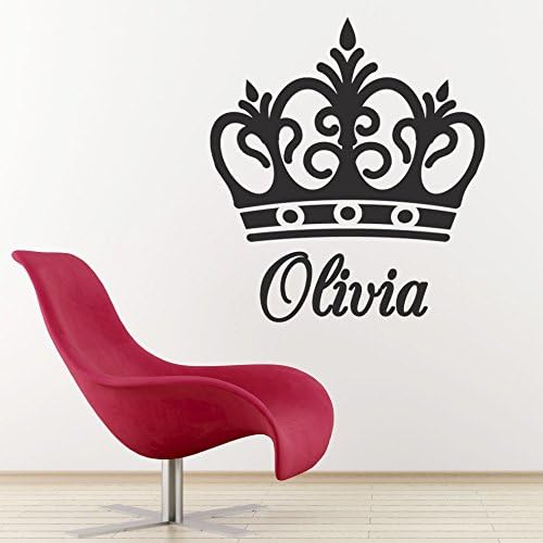 Custom-Made Personalized Name Crown Wall Sticker Home Decor Girls Kids Bedroom Decoration