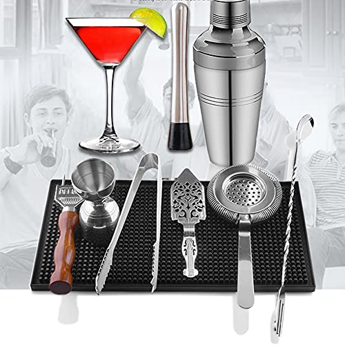 Shaker Set, 9-Teiliges Cocktail Set, Edelstahl-Barkeeper-Kit Mit 510-Ml-Cocktail-Shaker Für Party, Bar, Zuhause,A – Bild 4