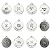 BEADNOVA Antique Tibetan Silver Zodiac Horoscope Pendant Crafting Charm Beads Findings for Bracelet Necklace Jewelry Making 12pcs Assorted
