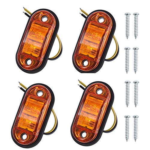 Oriketech 4pcs Leds Truck Trailer 12V LED Front Rear LED Side Marker Lights indicator Lamp for Truck Trailer Boats,Sealed & waterproof,Surface Mounted Installation - Thumbnail 6
