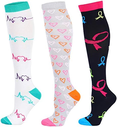 3/4/6 Pairs Compression Socks Women Men 20-30 mmHg Christmas Compression Stocking