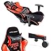 Gtracing Gaming Chair Fabric and Pu Computer Racing Office Chair High Back Backrest and Height Adjustable E-Sports Ergonomic Chair with Pillows Red