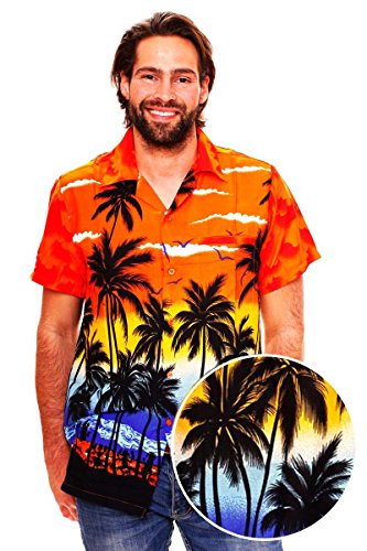 Funky Hawaiian Shirt, Beach, orange, XXL