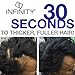 Infinity Hair Fiber Hair Loss Concealer - Hair Thickening Fibers for Men & Women - Black, 60g