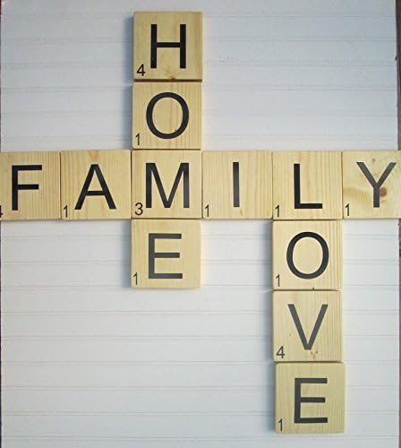 Large Scrabble Type Tiles Set, "Family, Home,Love" Family gallery wall decor