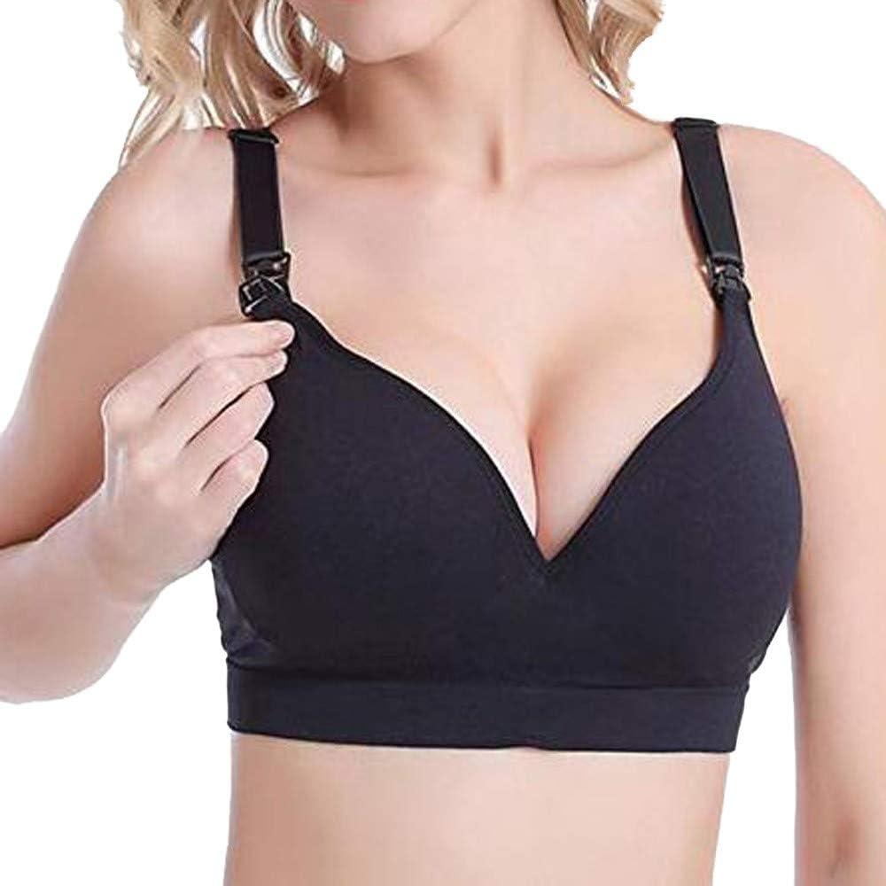 Kaister Bras for Women Push Up Open Seamless Crossover Maternity Breastfeeding Underwired
