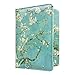 WALNEW Passport Holder Cover RFID Blocking Case Travelling Passport Cards Carrier Wallet Case (Tree and Flowers)