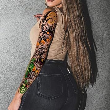 Amazon Com Leoars 4 Sheets Large Temporary Tattoos Sleeve Full