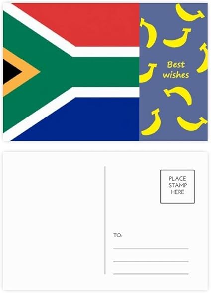 Amazon 南アフリカ国旗 アフリカの国旗 バナナ ポストカードセット サンクスカード 郵送用側 枚 ポストカード 絵柄付はがき 文房具 オフィス用品