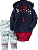 Carter's Baby Girls 3 Pc Sets, Navy, 18 Months
