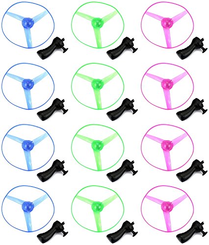 AJ Toys & Games Set of 12 VT Flying Spinning Saucer Children's Kid's Toy Flying Disc Playsets (Colors May Vary)