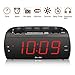 DreamSky Digital Alarm Clock Radio with USB Charging Port and FM Radios, Earphone Jack, Large 1.8