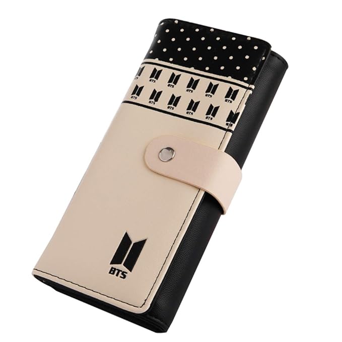 YEeyuTrwd Kpop BTS Liebe Dich PU Lange Brieftasche für Mädchen Frauen Brieftasche Geld Kartenhalter Mode Clutch Geldbörse