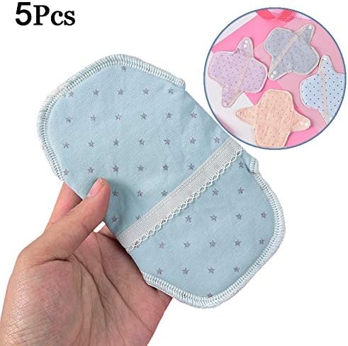 5Pcs Reusable Cloth Menstrual Pads Washable Panty Liners for Women Save Money and Reduce Waste 14cm(5.5inch)