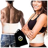 Waist Trimmer Ab Belt (Ultimate Edition - Cream) - Adjustable Weight Loss Sauna Belt For Men & Women With FREE Carrying Bag - Provides Lower Back & Lumbar Supports For Easy, Effortless Waist Slimming - Lifetime Guarantee