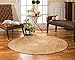 Natural Area Rugs - Round Jute Rug, Elsinore Collection, Hand Braided, Earth Friendly Natural Fiber Rug, Handmade & Reversible, Beige 5 ft