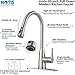 Hotis Modern High Arc 1 or 3 Hole Single Handle Stainless Steel Prep Sprayer Pull Out Pull Down Sprayer Kitchen Sink Faucet with Deck Plate