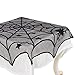 N&T NIETING 40-Inch Round Black Lace Spider Web Table Topper Cloth,Black Spider Web Table Topper Cloth for Christmas, Halloween, Dinner Parties Scary Movie Nights