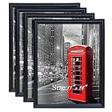 PETAFLOP 11x14 Pictrure Frame Fits Prints 11 x 14 inch Black Poster Frame, Pack of 4