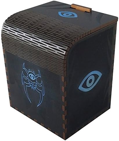 Codex Deck Box: Cipher Precision Laser Cut Wooden Spellbook Themed Card Game Case Holder for MTG, YuGiOh, and Pokemon