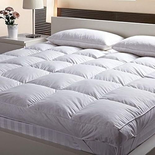 Linenovation Double Bed Finest Imported Super Microfiber Mattress Padding/Topper-White (72"X72" Inch)