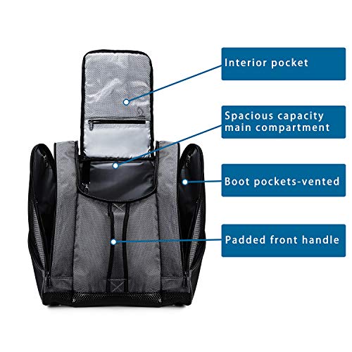 SoarOwl Boot Bag - Ski Boots and Snowboard Boots Bag, Excellent for Travel with Waterproof Exterior & Bottom - for Men, Women and Youth - Thumbnail 5