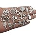100pcs Silver Charms, Mixed Smooth Tibetan Silver Metal Charms Pendants for Necklace Bracelet Jewelry Making Crafting (HM97)