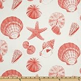 Premier Prints Shells White/Coral Fabric