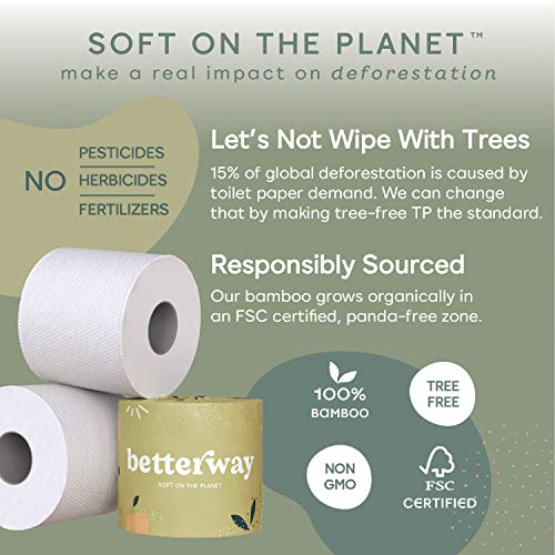 Betterway-Bamboo-Toilet-Paper-3-PLY-Eco-Friendly-Organic-Sustainable-Toilet-Tissue-Plastic-Free-Compostable-Septic-Safe-Biodegradable-12-Double-Rolls-360-SheetsRoll-FSC-Certified