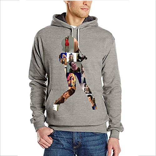 Kaari Success Men's Demi Lovato Poster Hoodie Casual Hoodie XXXL Grey