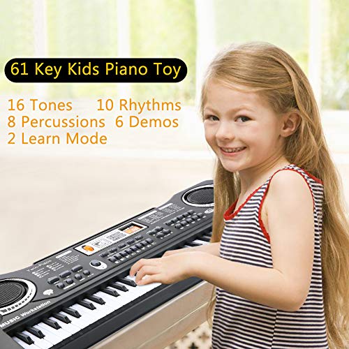image for Ywin Upgrade 61 Key Kids Piano Keyboard Musical Instruments Toys with 