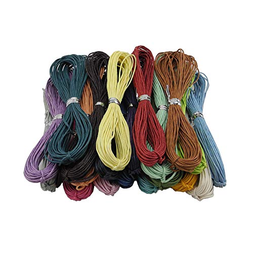 Inspirelle 20-Color 1.0mm Jewelry Making Beading Crafting Macramé Waxed Cotton Cord Thread, 10 Yards Each Color - Thumbnail 3