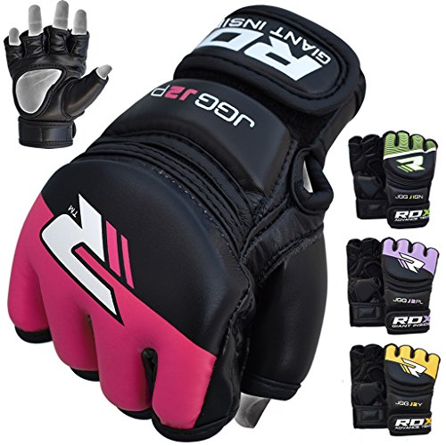 RDX Kids Maya Hide Leather MMA Grappling Gloves UFC Youth Cage Fighting Sparring Glove Training RDX Kids Maya Hide Leather MMA Grappling Gloves UFC Youth Cage Fighting Sparring Glove Training