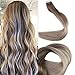 Fshine Tape In Human Hair Extensions 14 Inch Remy Hair Tape In Extensions Balayage Color 8 Ash Brown Fading To Platinum Blonde 60 And 18 Ash Blonde Skin Weft Hair Extensions 20Pcs 50 Gram