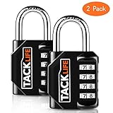 Combination Lock, TACKLIFE 2 Pack Padlocks with 4 Digits, Locker Locks for School, Gym, Fence and Toolbox -HCL1B