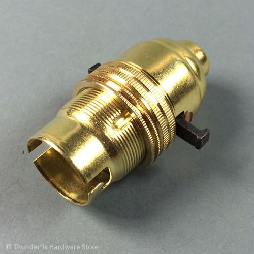 Brass Switched Lamp Holder Cap Fitting Bulb Holder 1/2" Screw