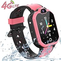 4G Smart Watch for Kids - WiFi GPS Tracker Kids Smartwatch Phone Waterproof Touch Screen Digital Wrist Watch with Call Voice Video Chat Pedometer Fitness Tracker Alarm Clock for Boys Girls (Pink)