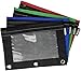 BAZIC 3-Ring Pencil Pouch with Mesh Window for School, Home, or Office Supplies (Assorted Colors. Case of 24)