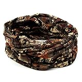 Magic Multi Scarf - Transform Scarf & Hat & Bandana , turn in one direction. 3 in 1 style, 2 layer (brown cartoon pattern)