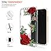 JIAXIUFEN Clear Case Cute Girl Red Flower Slim Shockproof Flower Floral Desgin Soft Flexible TPU Silicone Back Cover Phone Case for iPhone Xs Max 2018 6.5 inch