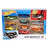 Hot Wheels Set of 10 1:64 Scale Toy Trucks and Cars for Kids and Collectors, Styles May Vary, 54886